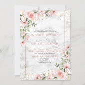Invitation Végétation dorée Dusty rose Mariage floral Invi (Devant)