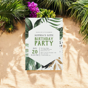 Invitation Végétation estivale tropicale Anniversaire