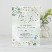 Invitation Végétation et cadre en or faux lever et briller (Debout devant)