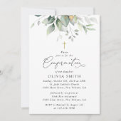 Invitation Végétation, Feuilles d'eucalyptus, Boho, Confirmat (Devant)