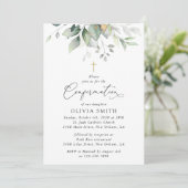 Invitation Végétation, Feuilles d'eucalyptus, Boho, Confirmat (Debout devant)