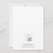 Invitation Végétation, Feuilles d'eucalyptus, Boho, Confirmat (Dos)