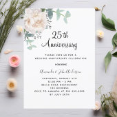 Invitation Végétation florale 25e anniversaire mariage