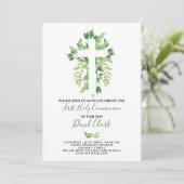 Invitation Végétation Florale Première communion sainte (Debout devant)