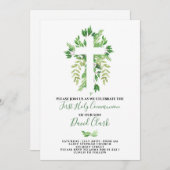 Invitation Végétation Florale Première communion sainte (Devant / Derrière)