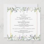 Invitation Végétation Florale Tout en un Mariage Carré (Dos)