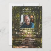 Invitation Végétation forestière célébration de la vie Funéra (Devant)