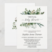 Invitation Végétation géométrique luxuriante Baby shower virt (Devant / Derrière)