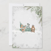 Invitation Végétation Hiver Baby shower boisé (Dos)