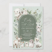 Invitation Végétation hivernale Animaux arctiques Baby shower (Devant)