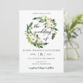 Invitation Végétation ivoirienne roses blanches mariage de co (Debout devant)