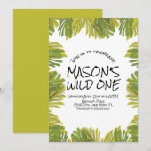 Invitation Végétation jungle simple dessinée à la main Fête Z (Devant / Derrière)