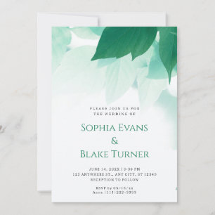 Invitation Végétation luxuriante Mariage blanc botanique mode