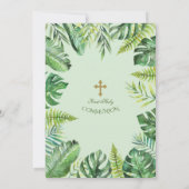 Invitation Végétation luxuriante Verdure Gold Cross Sainte Co (Dos)