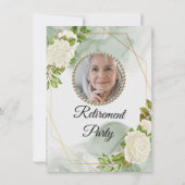 Invitation Végétation moderne Floral Photo Retraite Party (Dos)