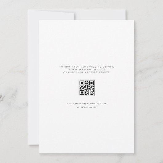 Invitation Végétation romantique et fleurs QR Code Mariage (Dos)