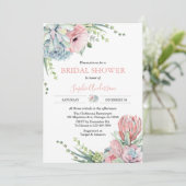 Invitation Végétation rose pâle Cactus Fête des mariées succu (Debout devant)