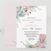 Invitation Végétation rose pâle Cactus Fête des mariées succu (Devant / Derrière)