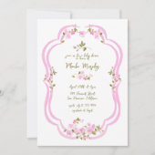 Invitation Végétation rose Whimsical Baby shower floral peint (Devant)