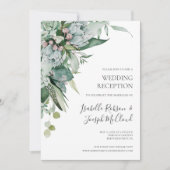Invitation Végétation Succulente | Réception de Mariage Vert (Devant)