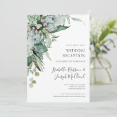 Invitation Végétation Succulente | Réception de Mariage Vert (Debout devant)