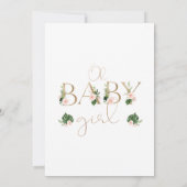 Invitation Végétation tropicale Baby shower floral rose (Dos)