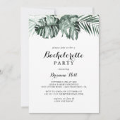 Invitation Végétation tropicale Bachelorette Florale Blanche (Devant)