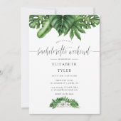 Invitation Végétation Tropicale Bachelorette Week-end Itinéra (Devant)