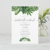 Invitation Végétation Tropicale Bachelorette Week-end Itinéra (Debout devant)