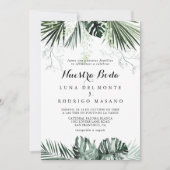 Invitation Végétation tropicale Blanc Floral Nuestra Boda (Devant)