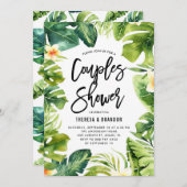Invitation Végétation tropicale et Plumeria Couples Douche (Devant / Derrière)