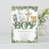 Invitation Végétation tropicale sauvage feuille animaux de sa (Debout devant)