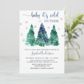 Invitation Végéty Winter Baby il fait froid dehors Baby showe (Debout devant)
