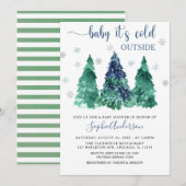 Invitation Végéty Winter Baby il fait froid dehors Baby showe (Devant / Derrière)
