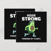Invitation Veggie Strong, Alimenté par les plantes (Devant / Derrière)