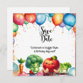 Invitation Veggie Style : Un Veg-out d'anniversaire! (Devant / Derrière)