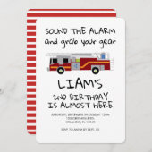 Invitation Véhicule d'Urgence Camion de Pompiers R (Devant / Derrière)