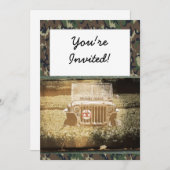 Invitation Véhicule militaire (Devant / Derrière)