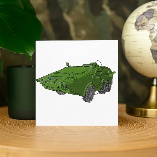 Invitation Véhicule militaire blindé vert