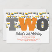 Invitation Véhicules de construction Anniversaire Dump Big Tw (Devant)