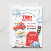 Invitation Véhicules d'urgence DEUX la secourt 2e anniversair (Devant)