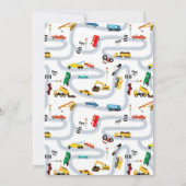 Invitation Véhicules Transport Voitures Camions Garçons Anniv (Dos)