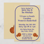Invitation Veillée de basketball du jour de match (Devant / Derrière)