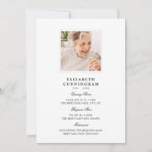 Invitation Veillée Funèbre Simple Moderne, Requiem, Funéraill (Devant)