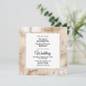 Invitation *~* Veines en marbre doré artificiel AR2 Mariage I (Debout devant)