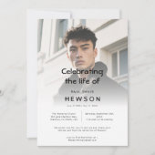 Invitation Vellum Overlay Photo Funeral Memorial Celebration (Devant)