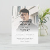 Invitation Vellum Overlay Photo Funeral Memorial Celebration (Debout devant)