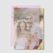 Invitation vellum rose pâle (Décalage (Couple))