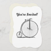 Invitation Vélo à grande roue Penny Farthing (Devant / Derrière)