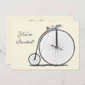 Invitation Vélo à grande roue Penny Farthing (Devant / Derrière)